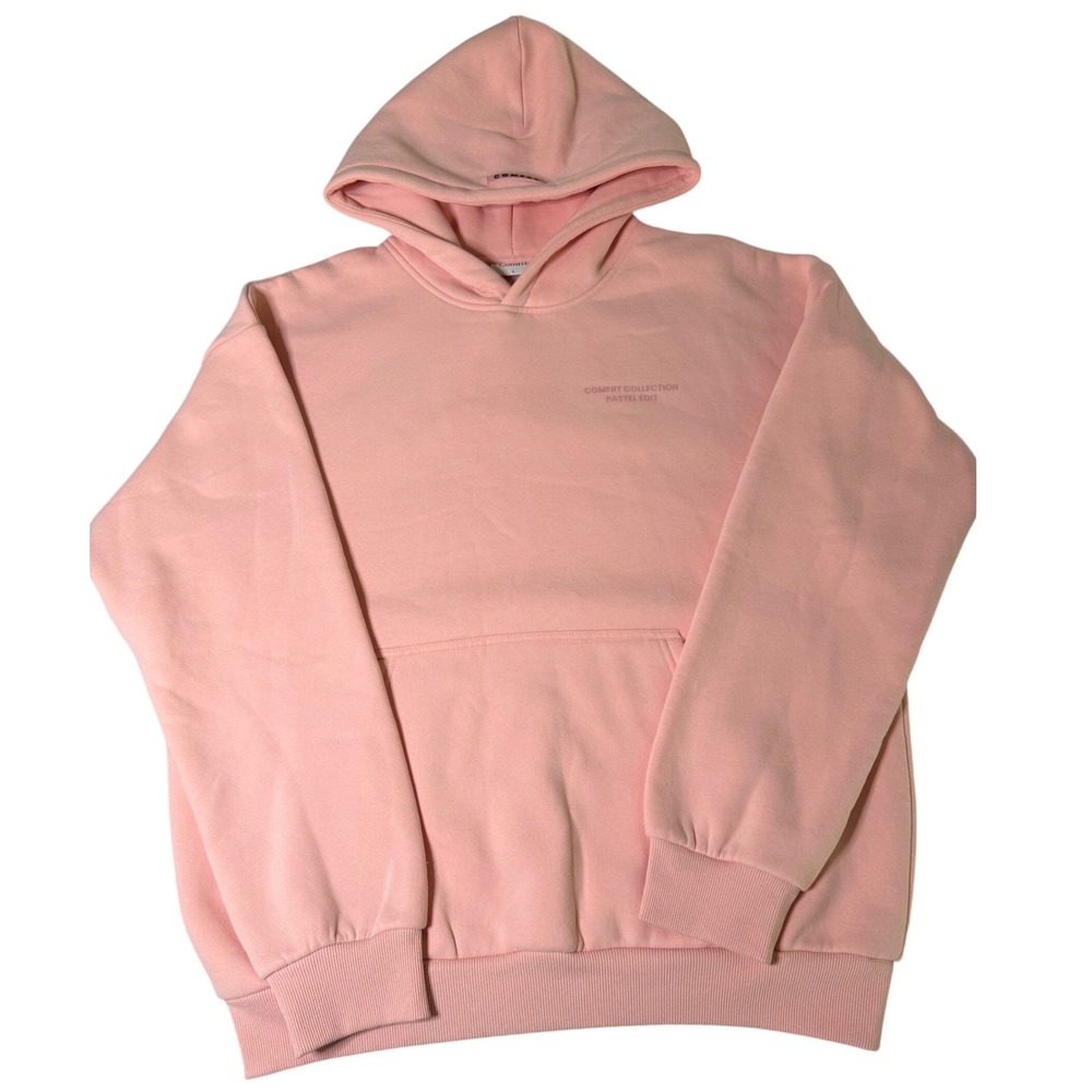 Comfrt Pastel Edit Hoodie Pink Fleece Pullover Sweatshirt Large Mens Womens